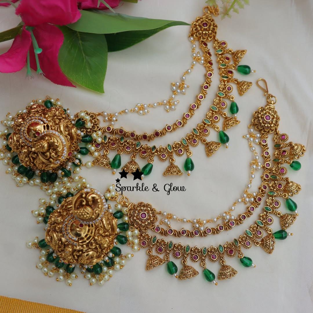 Bridal Jumukas Earchain Combo