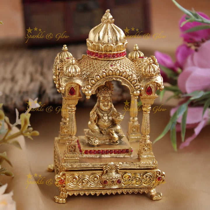 Gold alike Mandap with Kuber design Kumkum box - Sparkle and Glow