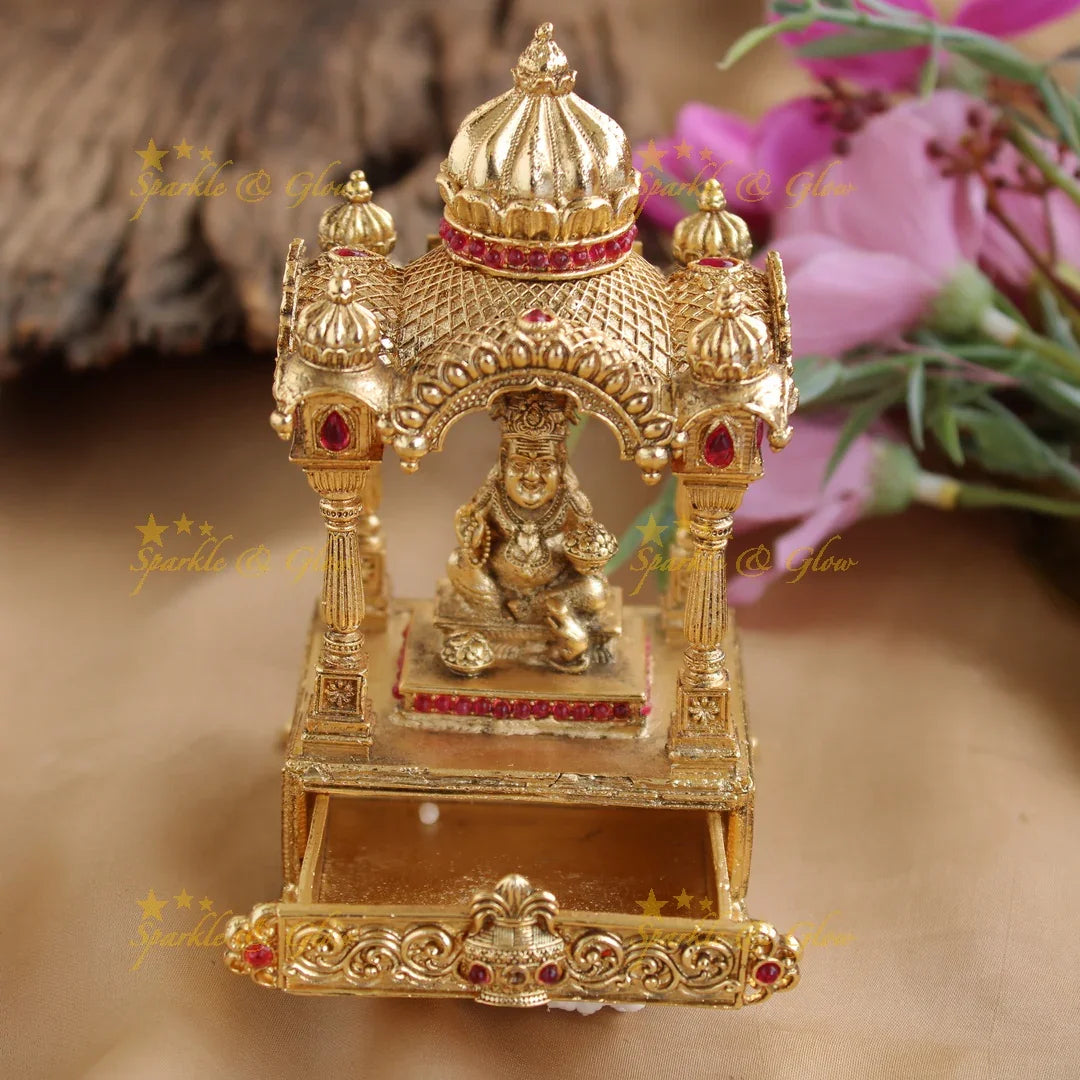 Gold alike Mandap with Kuber design Kumkum box - Sparkle and Glow