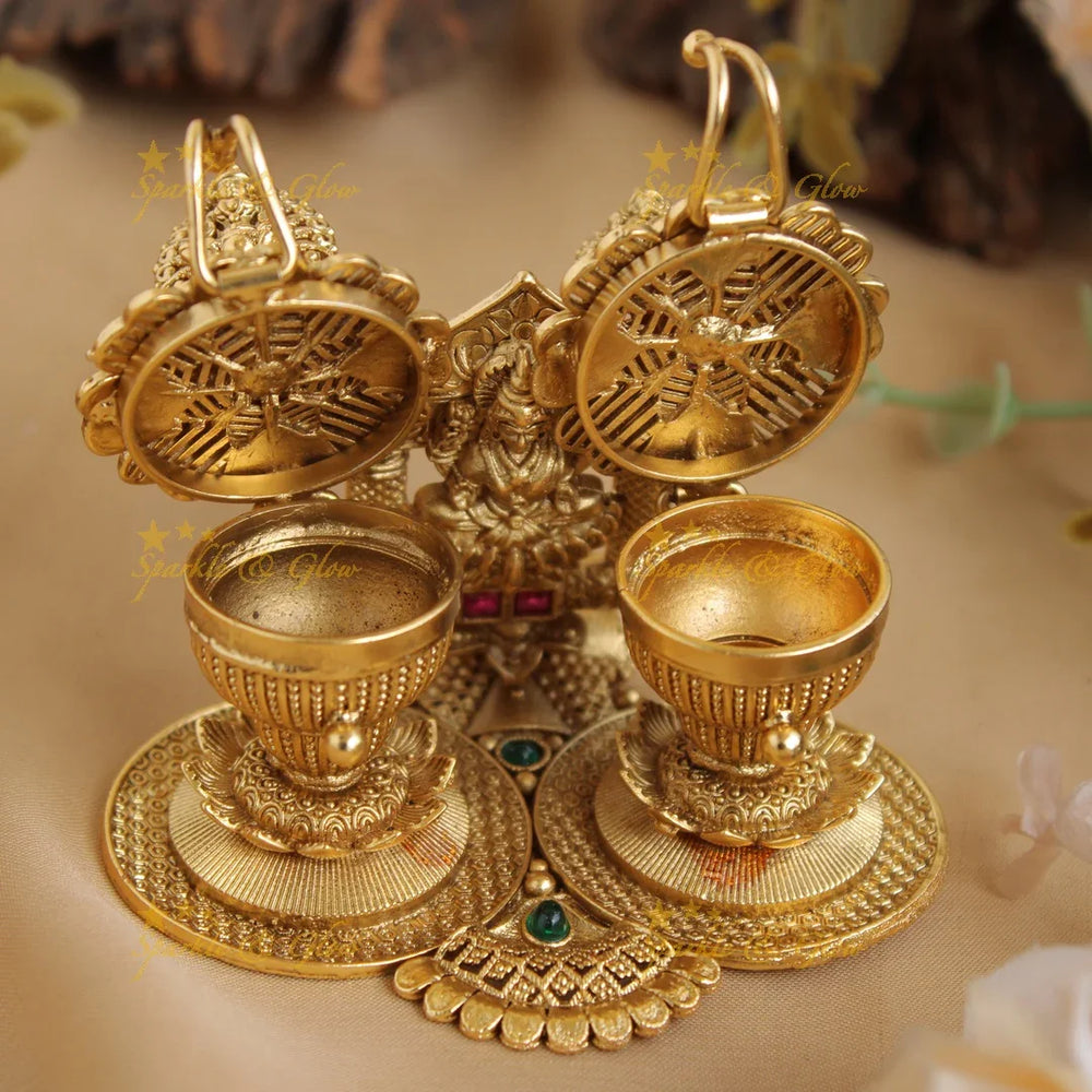 Gold alike Lakshmi design Kumkum box - Sparkle and Glow