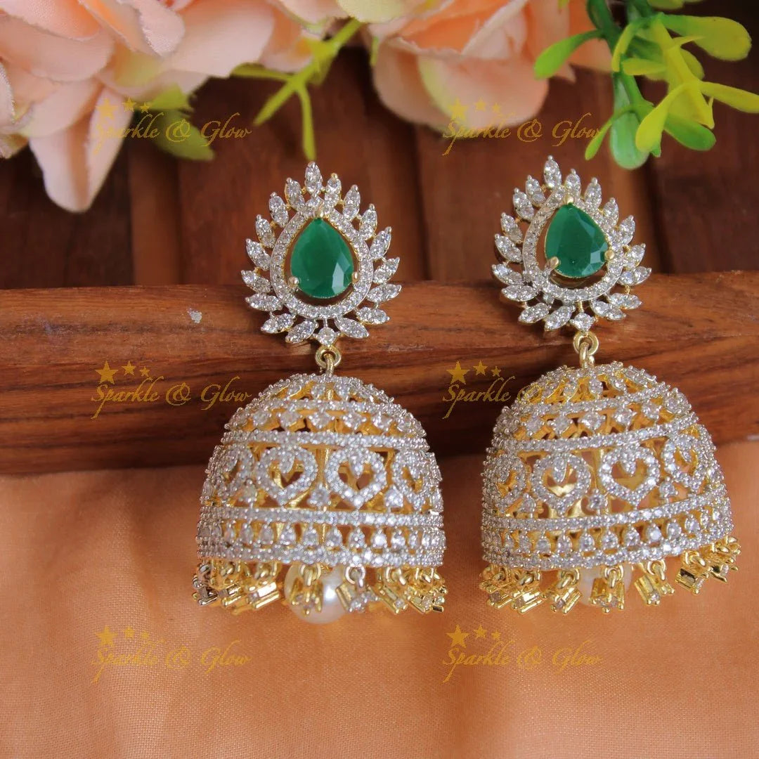 Peacock Diamond Necklace with Ruby & Pink Floral Drops