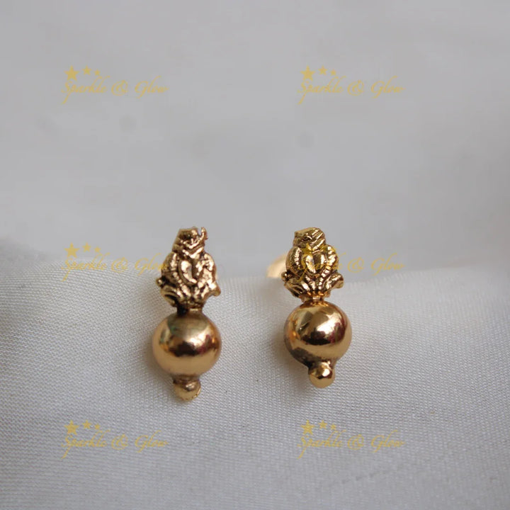 Beautiful Lakshmi elephant carved Multi purpose Thread choker with removable pendant with CZ stones - Sparkle and Glow