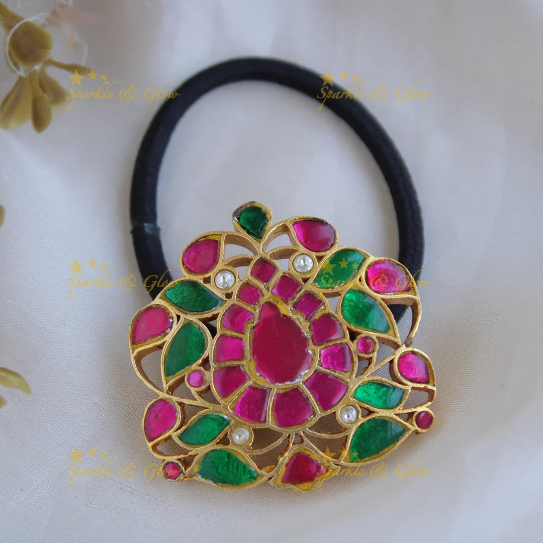 Exclusive Floral Design Jadau Hair band - Sparkle and Glow