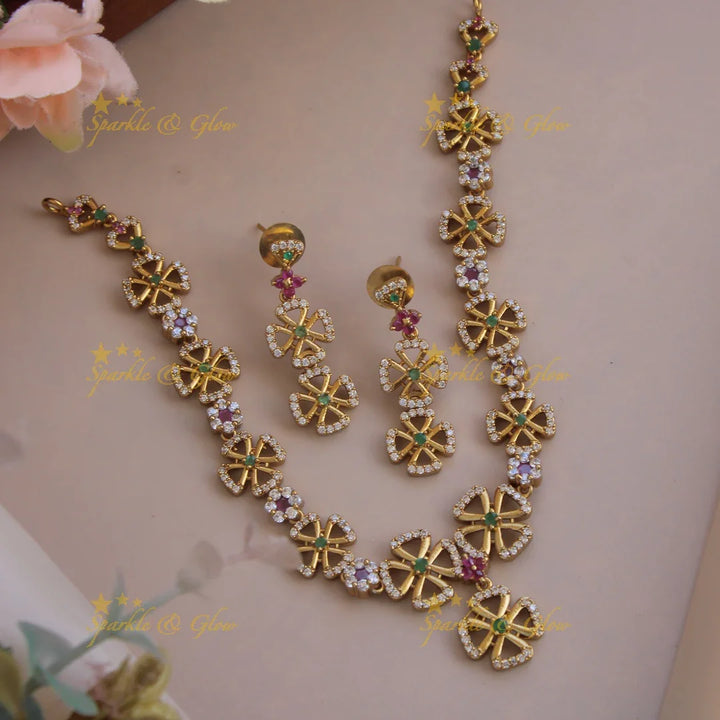 Premium matte gorgeous snowflake ad necklace - Sparkle and Glow