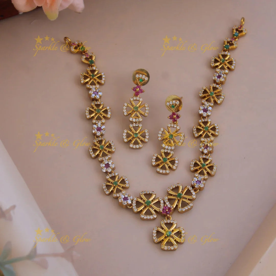 Premium matte gorgeous snowflake ad necklace - Sparkle and Glow