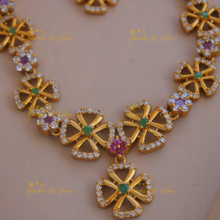 Premium matte gorgeous snowflake ad necklace - Sparkle and Glow