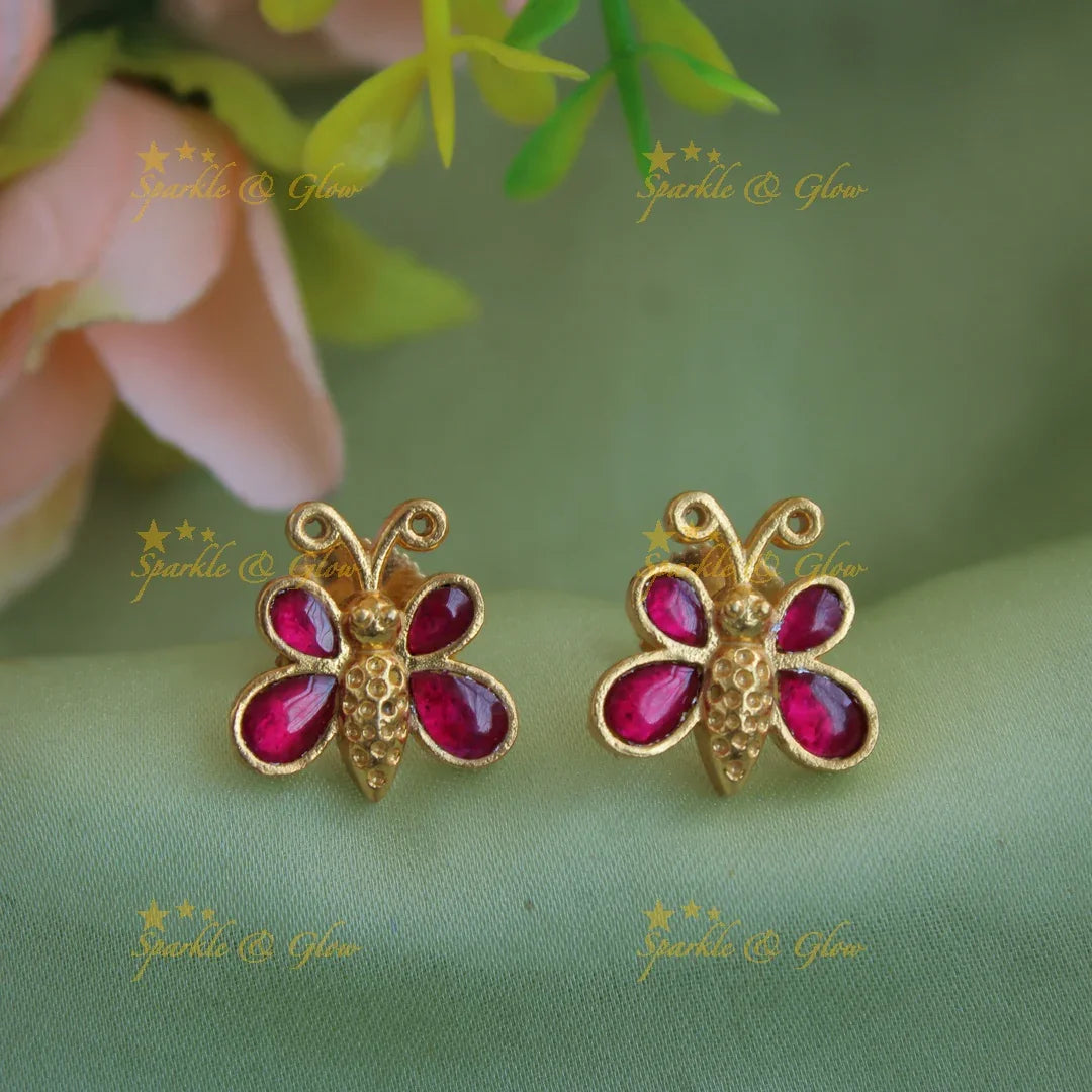 Elegant butterfly design jadau pendent chain - Sparkle and Glow