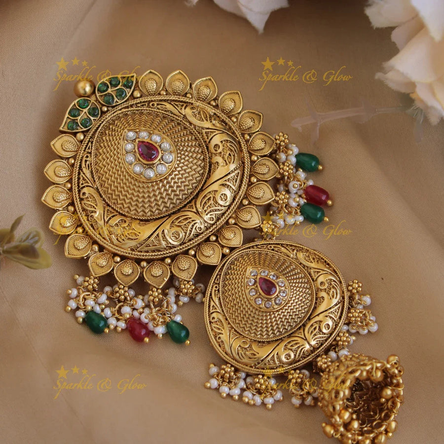 Beautiful Gold alike Lakshmi Peacock Jada Billa - Sparkle and Glow