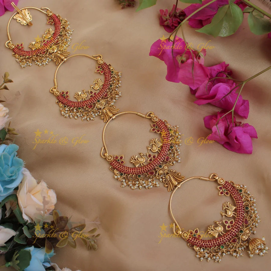 Beautiful Gold alike Chandballi Bridal Jada Billa - Sparkle and Glow