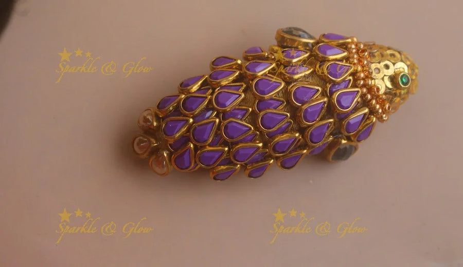 Elegant Fish Tear Drop design Silk Thread SareePin - Sparkle and Glow