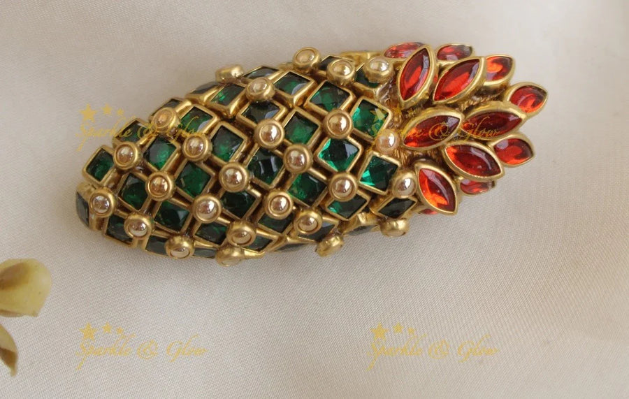 Elegant Pineapple design Silk thread SareePin - Sparkle and Glow