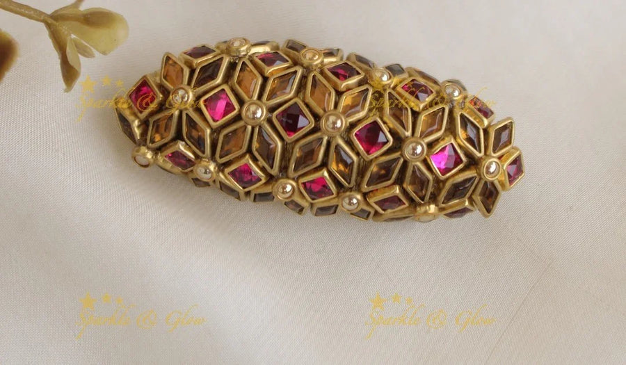 Beautiful Floral Silkthread SareePin - Sparkle and Glow