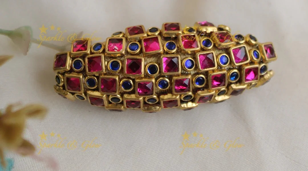 Elegant Square dot design Silk Thread SareePin - Sparkle and Glow