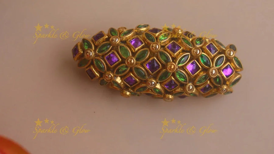 Beautiful Dual Tone Floral Silkthread SareenPin - Sparkle and Glow