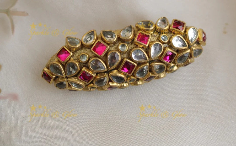 Elegant Diamond Tear drop design Silkthread SareePin - Sparkle and Glow