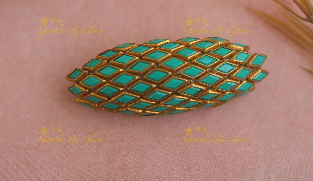 Elegant Fish Shape diamond design Silkthread SareePin - Sparkle and Glow