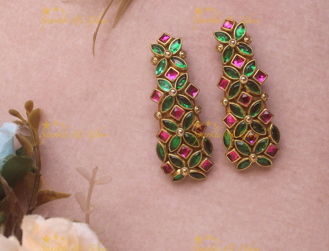 Elegant Diamond Floral design Silkthread Hair clip