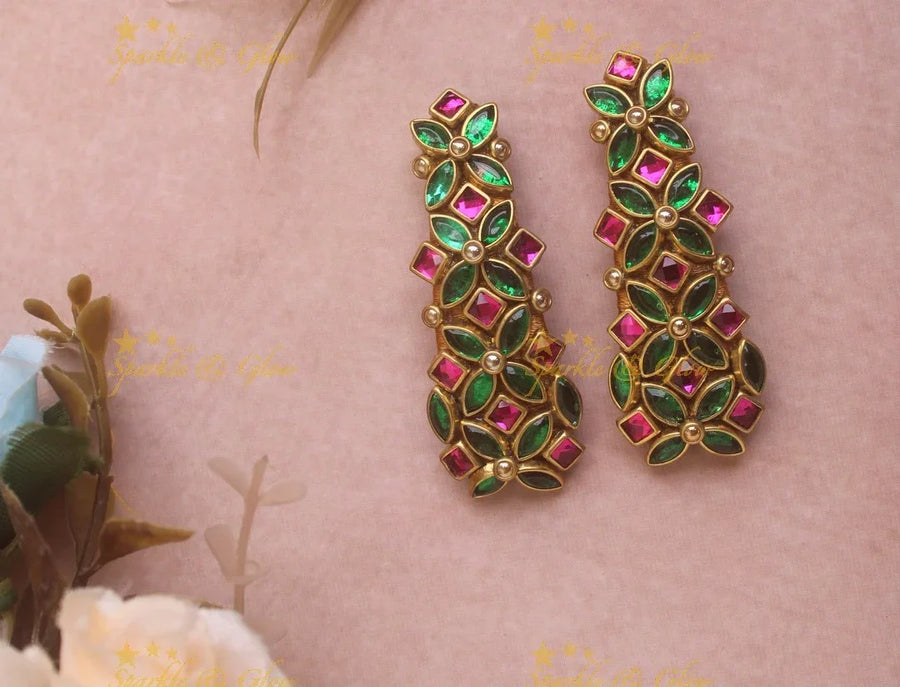 Elegant Diamond Floral design Silkthread Hair clip - Sparkle and Glow