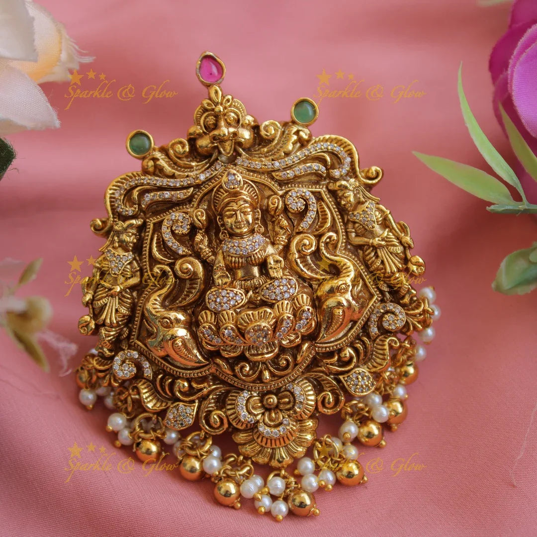 Elegant gold alike Lakshmi Elephant hair pin - Sparkle and Glow