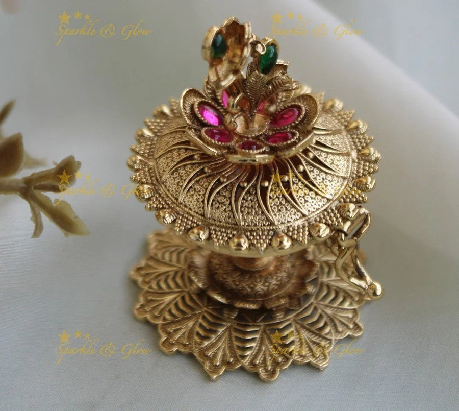 Stunning Kemp Floral Kumkum Box - Sparkle and Glow