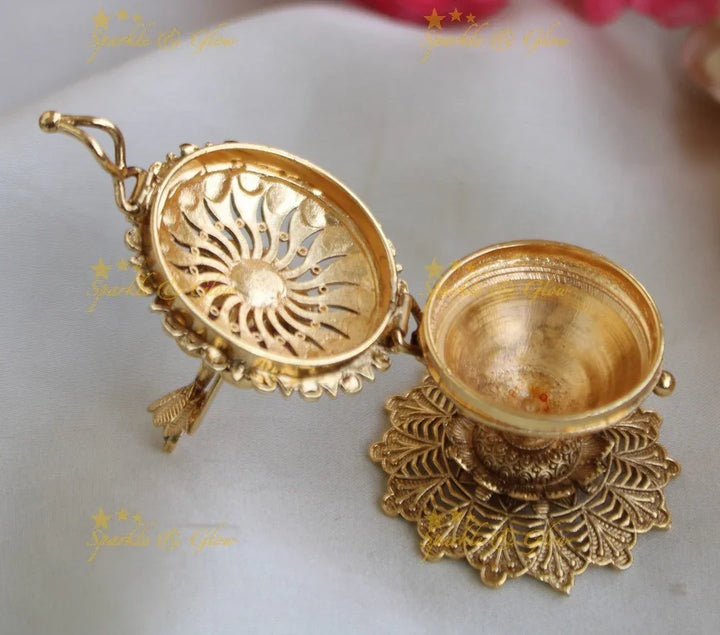 Stunning Kemp Floral Kumkum Box - Sparkle and Glow