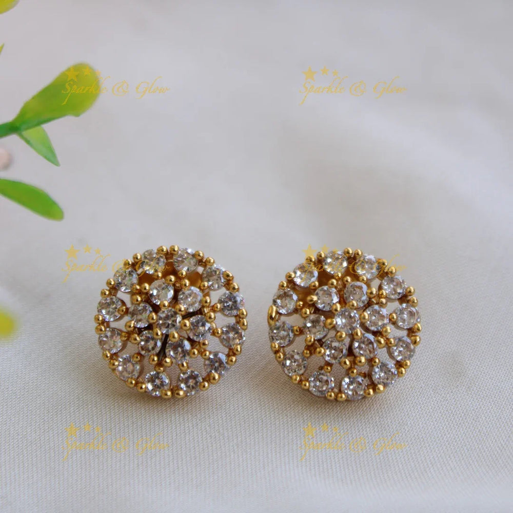 Stunnning Lakshmi coin short necklace with CZ stones - Sparkle and Glow