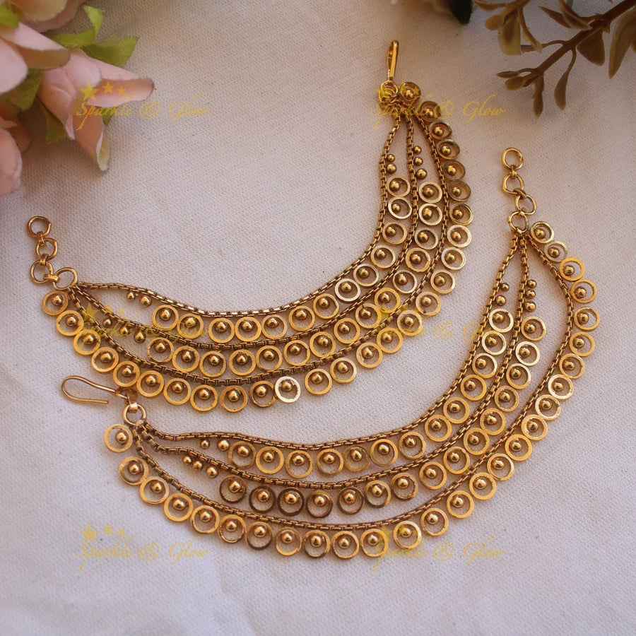 Stunning gold polished earchain - Sparkle and Glow