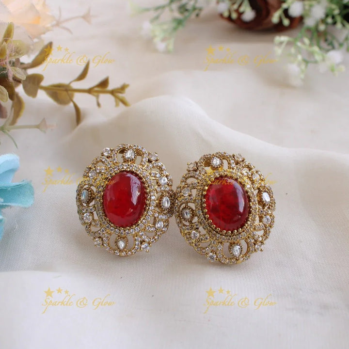 Grand intricate Floral and branch pendant Victorian AD two layer long necklace with blue stone - Sparkle and Glow