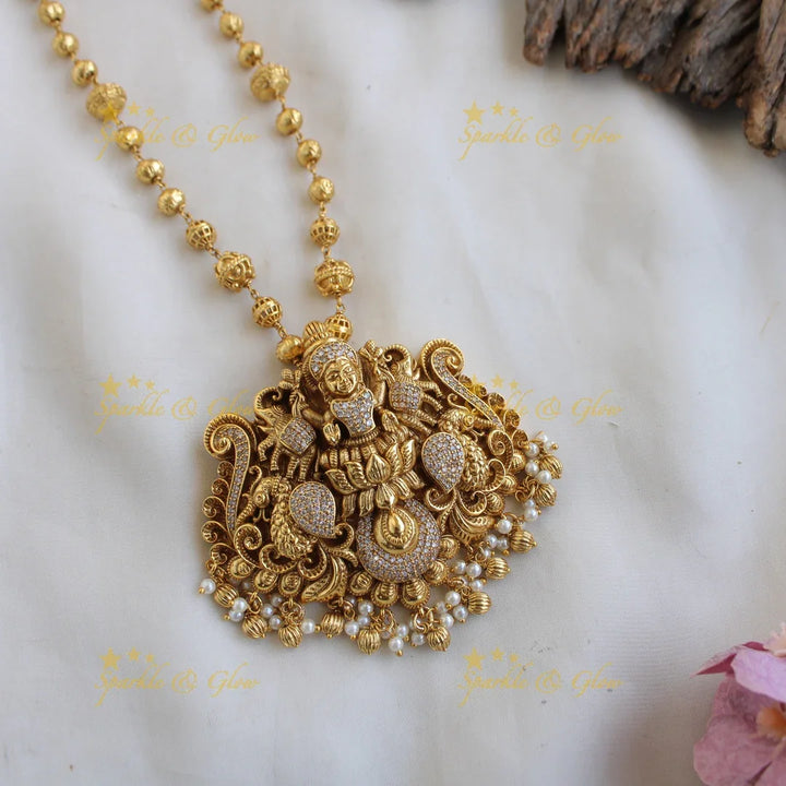 Elegant Lakshmi gold alike pendent chain set - Sparkle and Glow