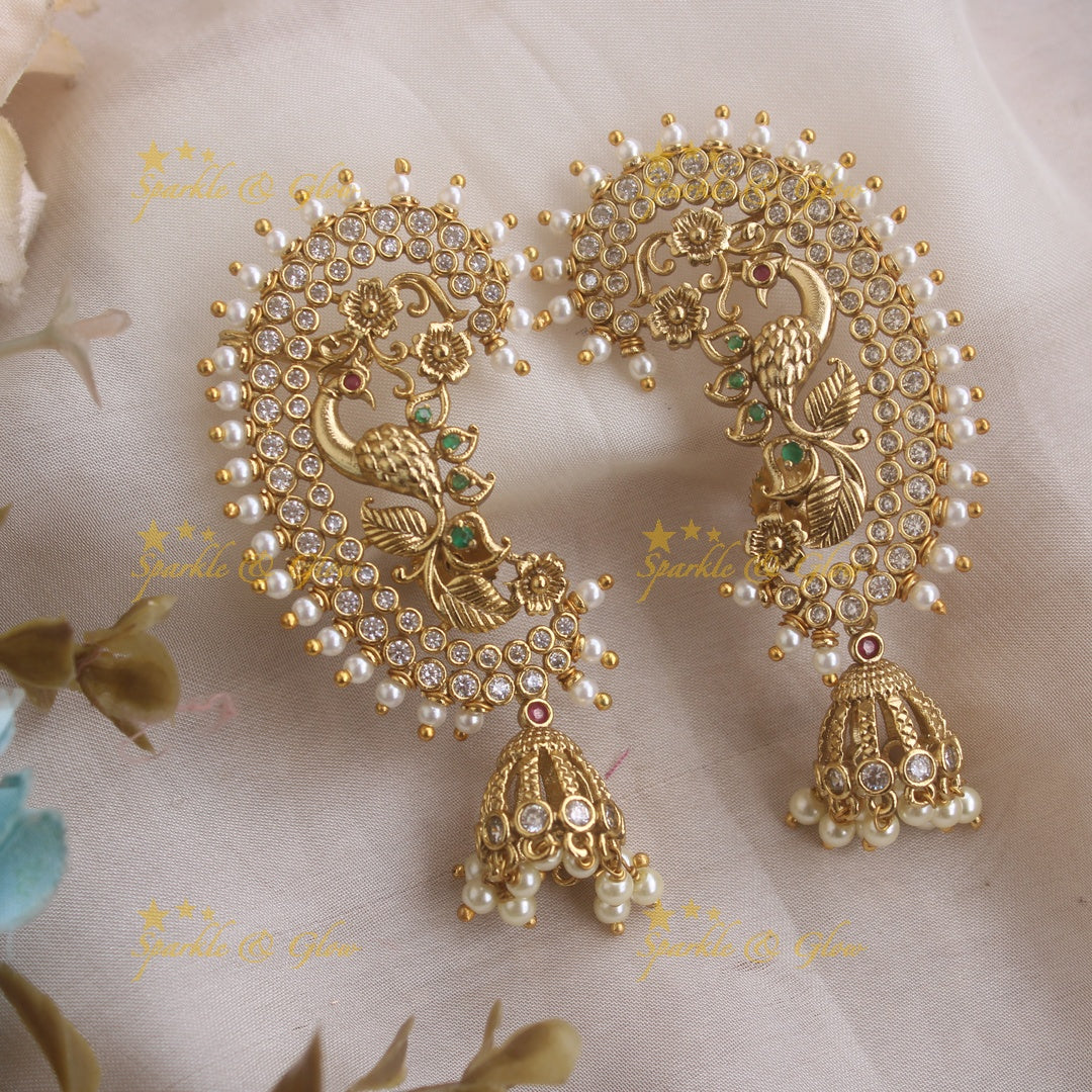 Stunning Peacock Floral AD Earcuff