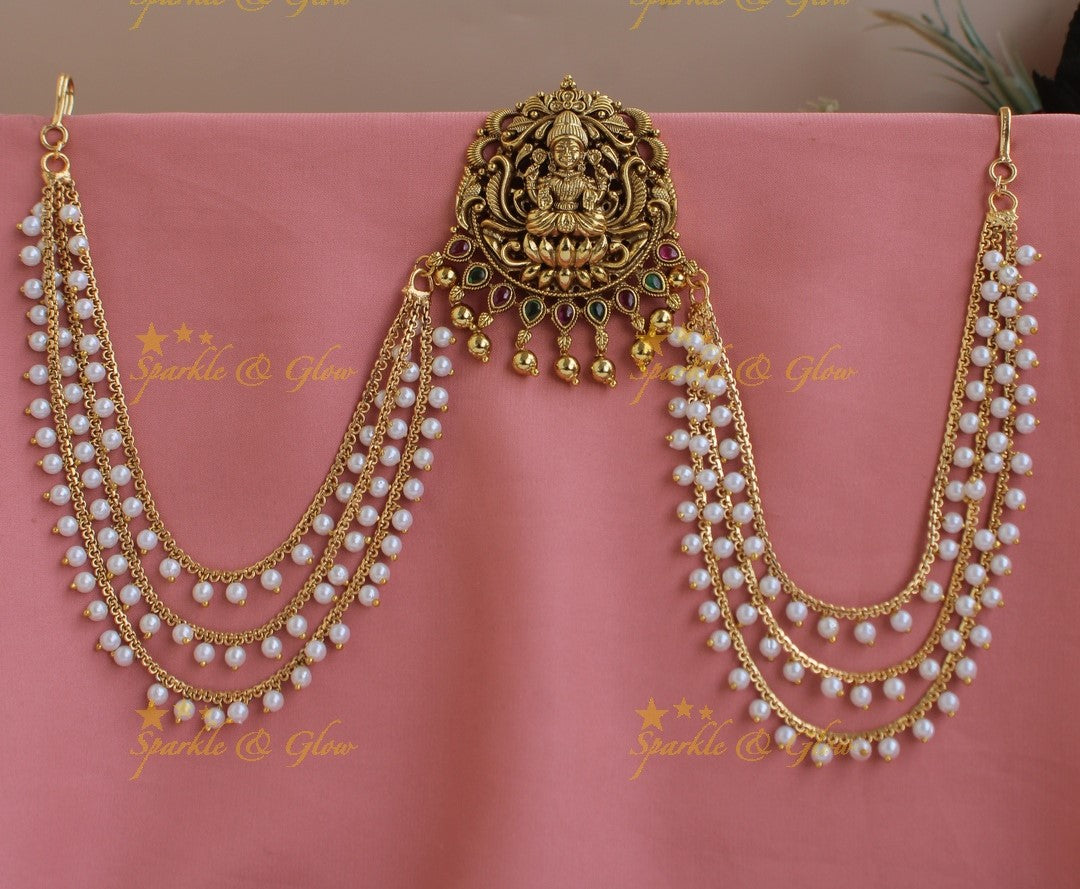 Kemp Lakshmi Floral Jada billa with Pearl Maatil