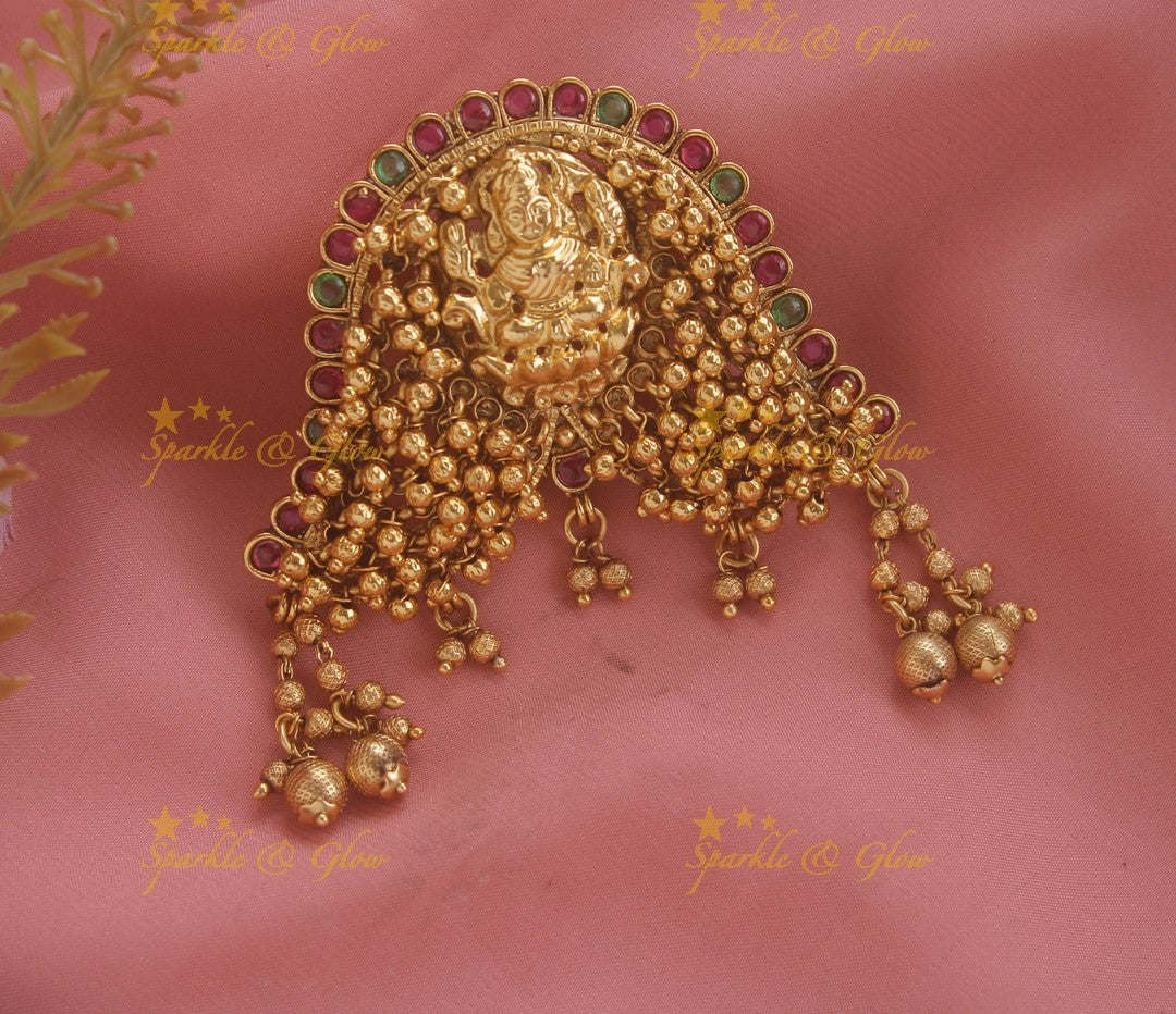 Idol Lakshmi U shape design gold cluster Hair pin