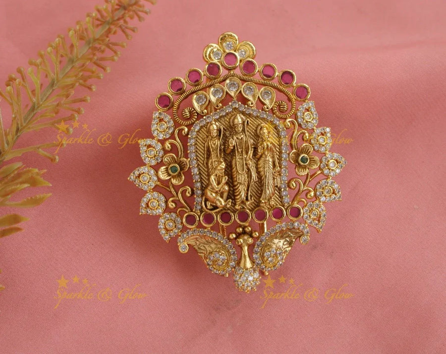 Gracious Rama Parivar Floral mango Hair pin - Sparkle and Glow