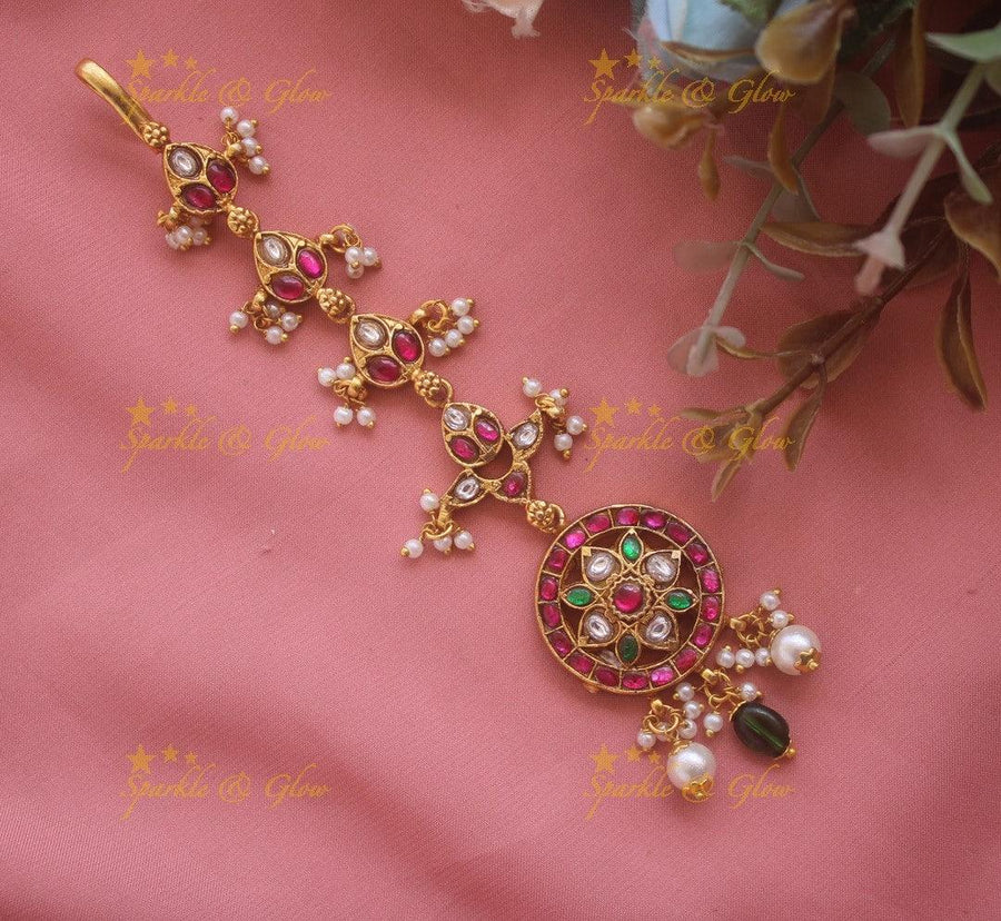 Jadau multicoloured Floral Tikka - Sparkle and Glow