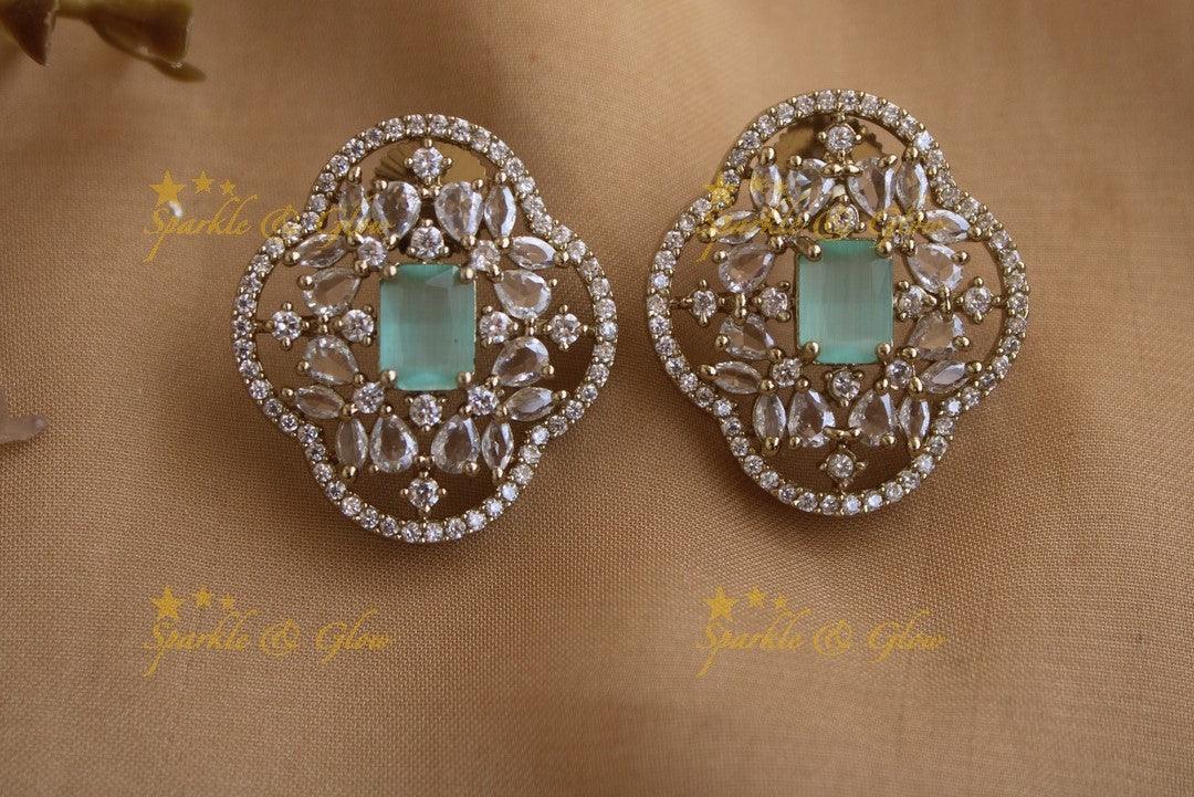 Stunning Glittering Stone floral Pearl choker - Sparkle and Glow