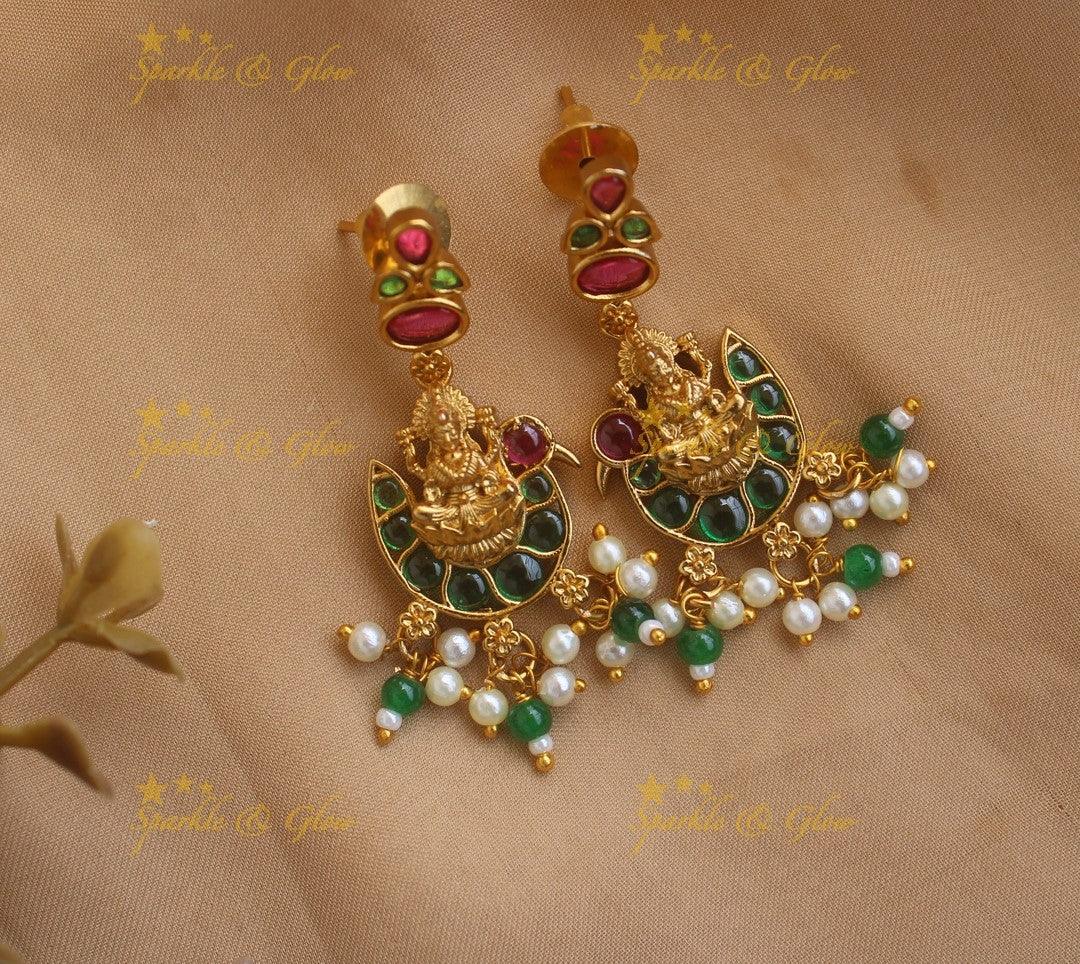 Idol Lakshmi Peacock Kemp Layered Pearl Choker - Sparkle and Glow