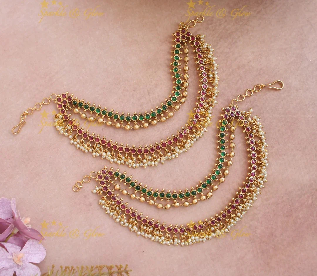 Sparkling Two Layer Kemp Earchain - Sparkle and Glow