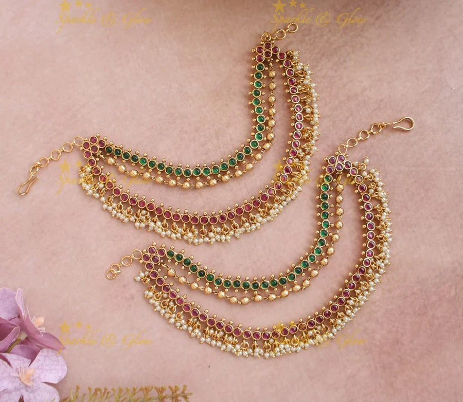 Sparkling Two Layer Kemp Earchain - Sparkle and Glow