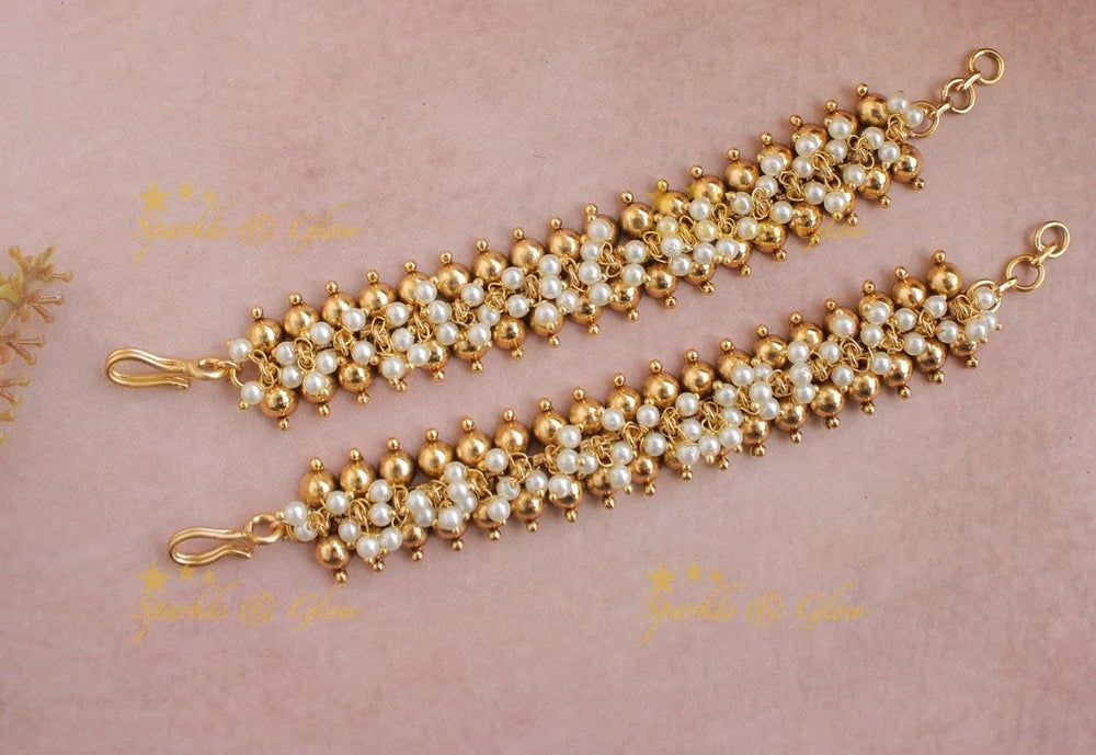 Elegant Gold Cluster Earchain - Sparkle and Glow