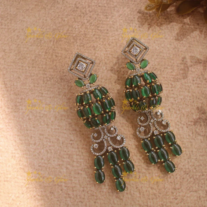 Gorgeous Victorian AD Layer haram with emerald stones - Sparkle and Glow