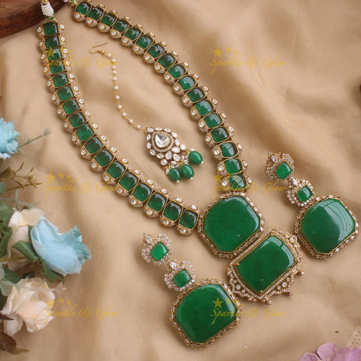 Nita Abani inspired doblet stone Intricately carved Emerald Box design Victoria AD Haram - Sparkle and Glow