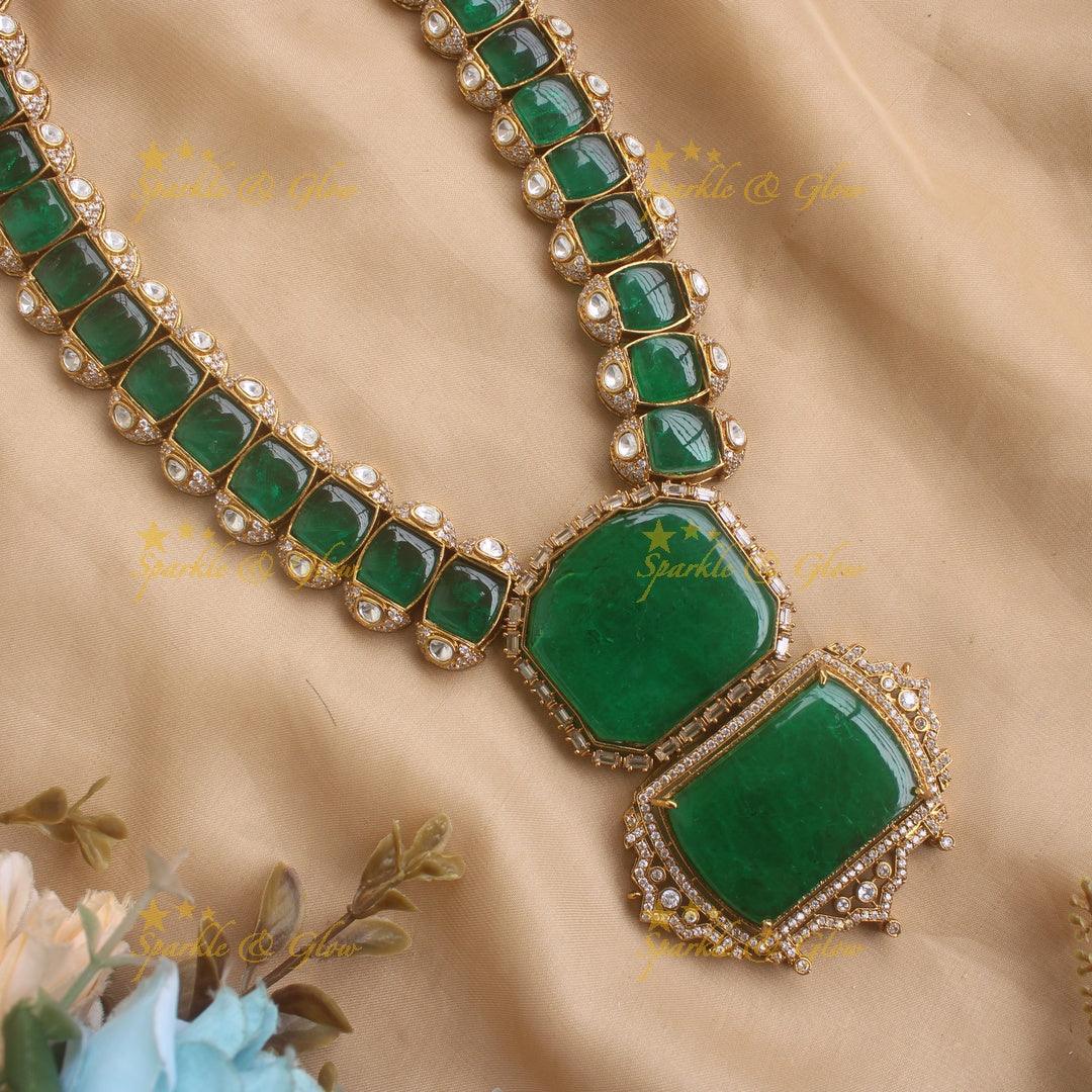Nita Abani inspired doblet stone Intricately carved Emerald Box design Victoria AD Haram - Sparkle and Glow
