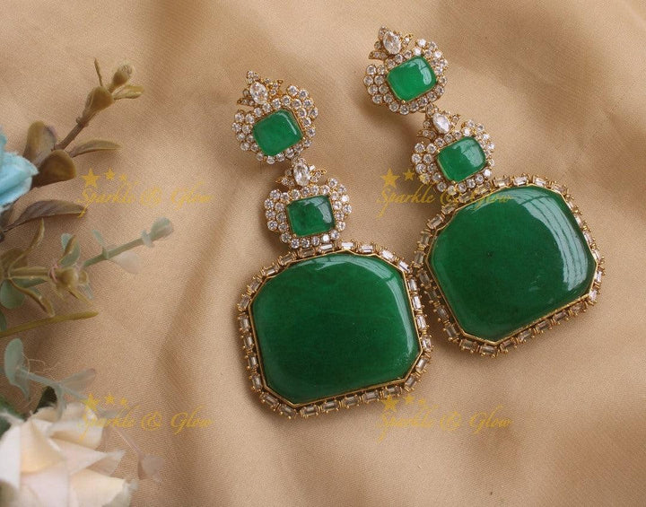 Nita Abani inspired doblet stone Intricately carved Emerald Box design Victoria AD Haram - Sparkle and Glow