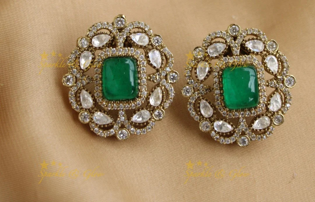 Elegant Infinity design Stone floral Victorian AD choker - Sparkle and Glow