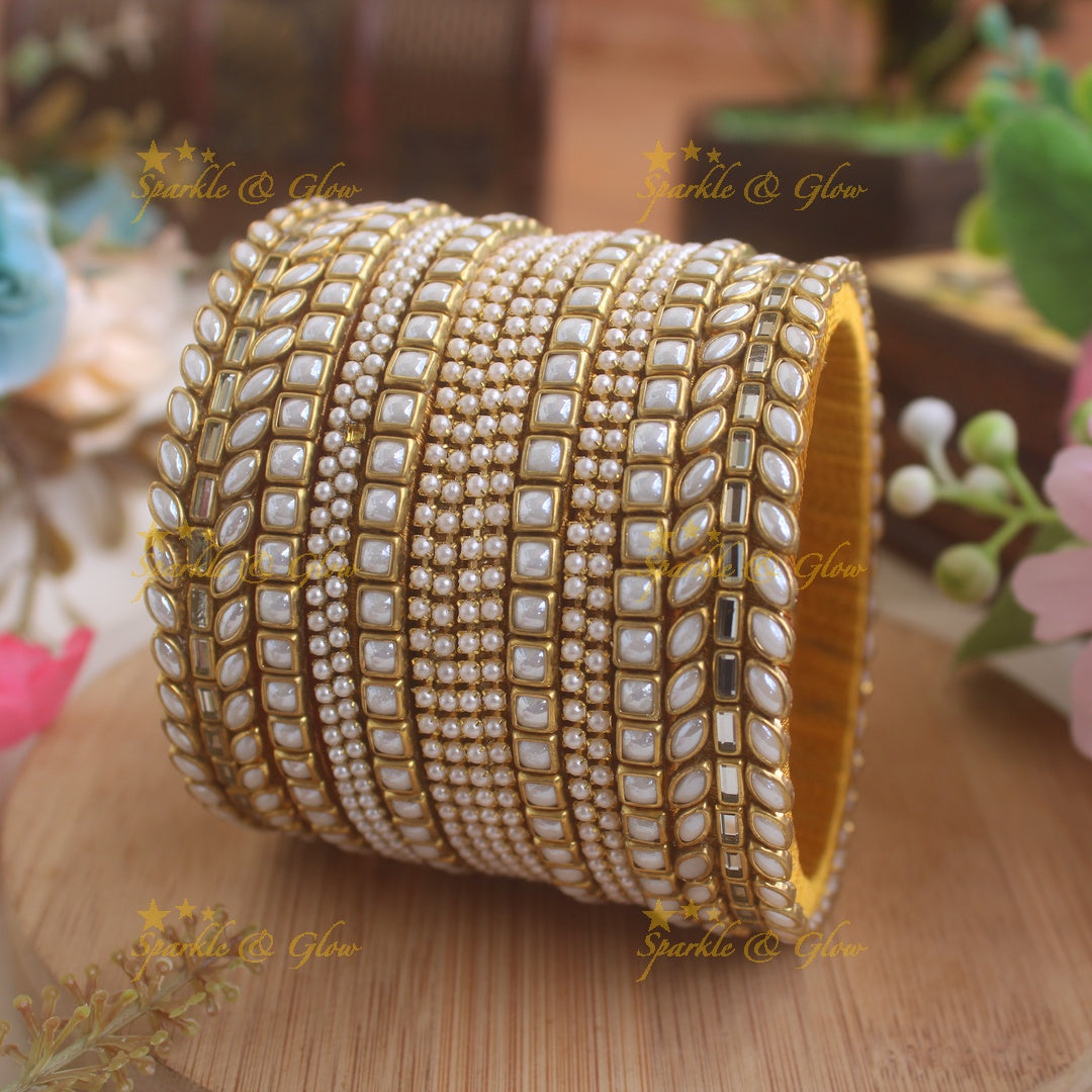 Stunning Leaflet Square and bubble design Silk Thread Bridal Bangles