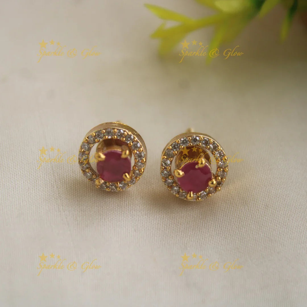 Statement AD Floral Short necklace with Interchangeable Stones - Sparkle and Glow