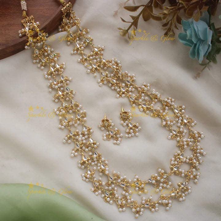 Stunning Floral Two Layered Guttapusalu Haram - Sparkle and Glow