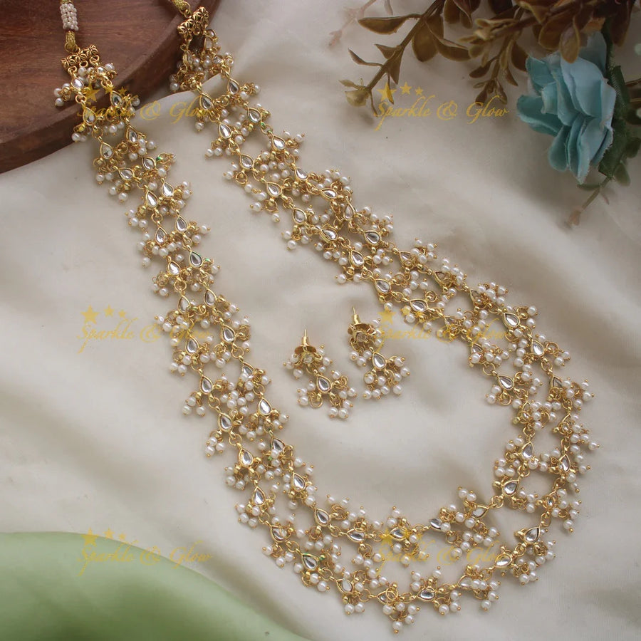 Stunning Floral Two Layered Guttapusalu Haram - Sparkle and Glow