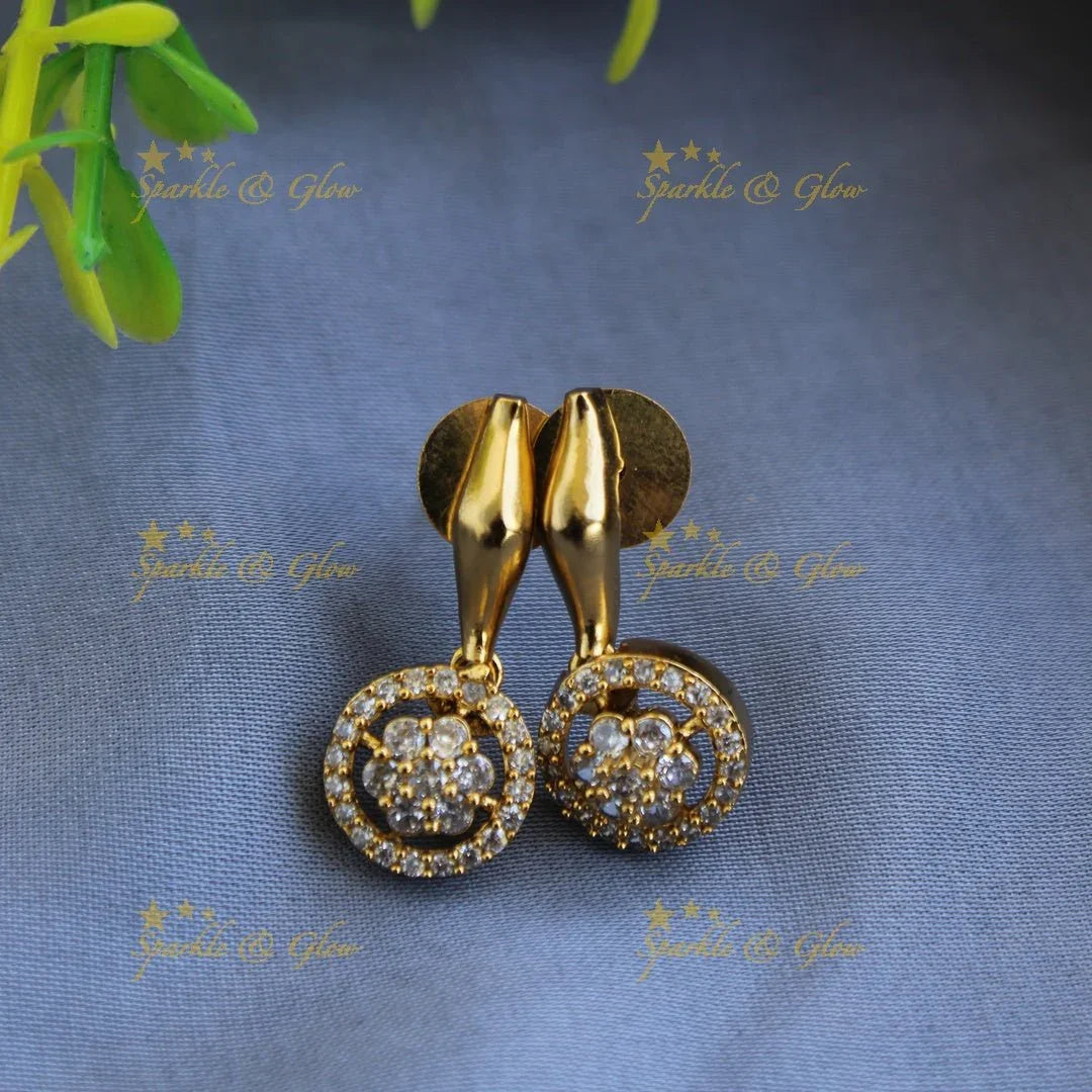 Beautiful Floral and ciircle design AD short necklace with ruby stones - pink - Sparkle and Glow