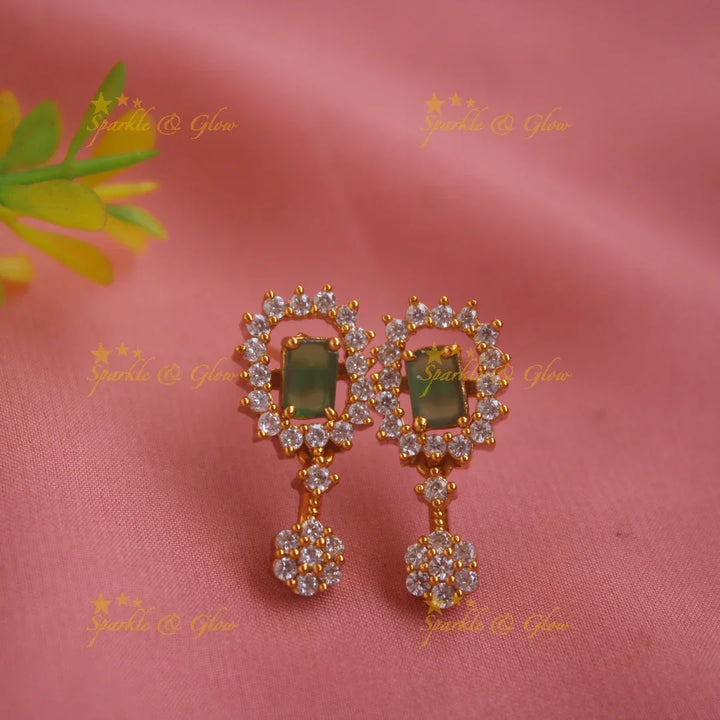 Elegant Floral design AD short necklace with multi colour interchangeable stones - Sparkle and Glow